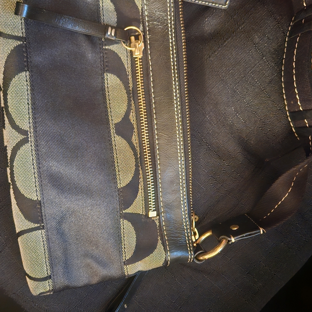 Black and Beige Coach Bag